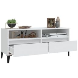 Berkfield Home TV Cabinet White 100x34.5x44.5 cm Engineered Wood - thumbnail 5