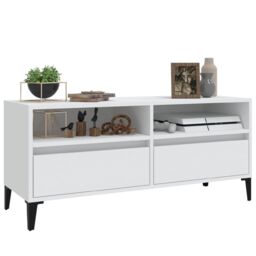 Berkfield Home TV Cabinet White 100x34.5x44.5 cm Engineered Wood - thumbnail 4