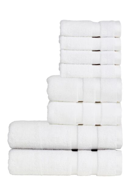 CHRISTY 'Signum' Heavyweight 100% Combed Cotton 8 Piece Towel Bundle in White - image 1
