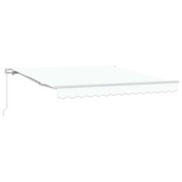 Berkfield Home Manual Retractable Awning White 350x250 cm - thumbnail 1