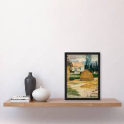 Artery8 Paul Gauguin Landscape Near Arles Oil Painting Framed Wall Art Print - Size: A3 - thumbnail 2