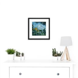 Artery8 Paul Cezanne Mont Sainte Victoire & Chateau Noir 8X8 Inch Square Wooden Framed Wall Art Print Picture with Mount in Black - thumbnail 2