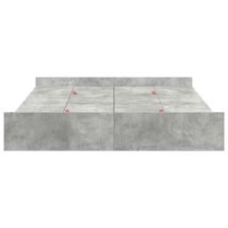 Berkfield Home Storage Bed Frame with Drawer with Headboard with Storage Concrete grey 160 x 200 cm - thumbnail 6
