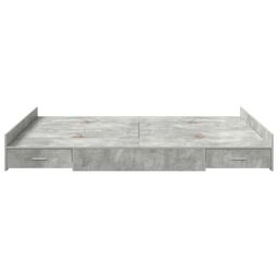 Berkfield Home Storage Bed Frame with Drawer with Headboard with Storage Concrete grey 160 x 200 cm - thumbnail 5
