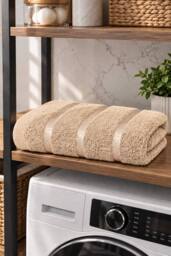 Dyzi 8 Piece Soft Towel Bale Set - Bathroom Towels in Assorted Sizes in Natural - thumbnail 4