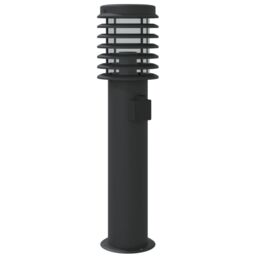 Berkfield Home Outdoor Floor Lamp with Outlet Black 60 cm Stainless Steel - thumbnail 6