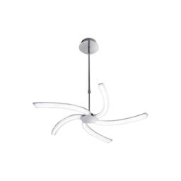 Netlighting On Telescopic 30W LED 3000K 3000lm Polished Chrome Frosted Acrylic in Grey