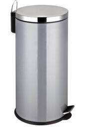 Orsina 30 Litre Matte Black Pedal Bin, Large Capacity Waste Bin With Soft Close Lid & Inner Bucket, Sleek Modern in Grey