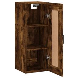 Berkfield Home Wall Mounted Cabinet Smoked Oak 34.5x34x90 cm Engineered Wood in Brown - thumbnail 7
