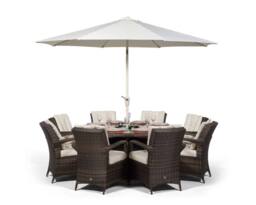 Thats Furniture Arizona Round 8 Seater Rattan Dining Set with Ice Bucket Drinks Cooler in Brown - thumbnail 6