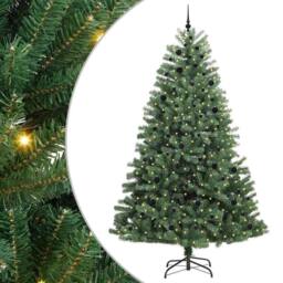Berkfield Home Artificial Hinged Christmas Tree Green 270 cm PVC & Metal - thumbnail 2