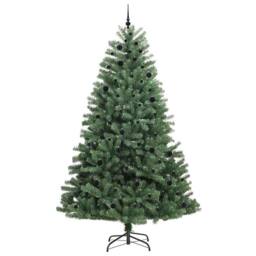 Berkfield Home Artificial Hinged Christmas Tree Green 270 cm PVC & Metal - thumbnail 4