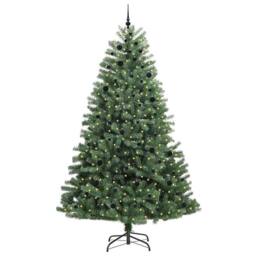 Berkfield Home Artificial Hinged Christmas Tree Green 270 cm PVC & Metal - thumbnail 3
