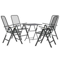 Berkfield Home 5 Piece Garden Dining Set Expanded Metal Mesh Anthracite in Black - thumbnail 3
