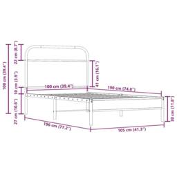 Berkfield Home Bed Frame Without Mattress 100x190 cm Smoked Oak Engineered Wood in Brown - thumbnail 9