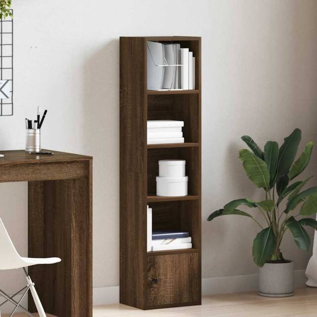 Berkfield Home Durable Bookcase Brown Oak 31x24x127 cm Engineered Wood - Size: 31 x 24 x 127 cm - image 1
