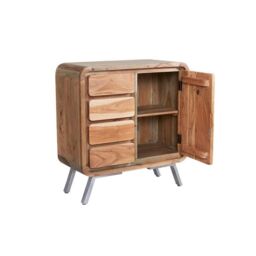 Indian Hub Aspen Medium Sideboard - Metal/Wood - L40 x W85 x H90 cm in Brown - thumbnail 2