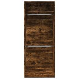 Berkfield Home Wardrobe Smoked Oak 80x50x200 cm Engineered Wood in Brown - Size: 80 x 50 x 200 cm - thumbnail 4