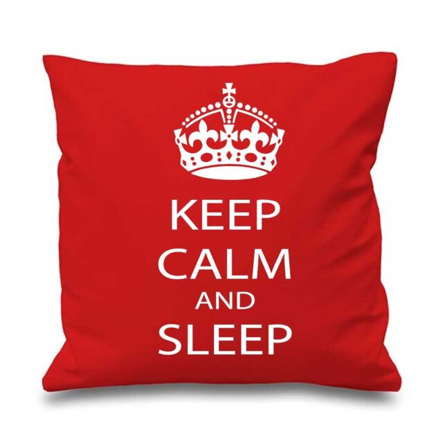 "60 SECOND MAKEOVER Red Cushion Cover Keep Calm & Sleep 16"" x 16"" Daughter Friend Gift Decorative Cushion Home Horse Equestrian - Size: 40 cm x 40 cm"