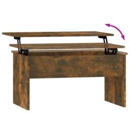 Berkfield Home Modern Coffee Table Smoked Oak 80x50.5x41.5 cm Engineered Wood in Brown - thumbnail 6