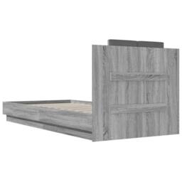 Berkfield Home Bed Frame with LED without Mattress Grey Sonoma 100x200 cm - thumbnail 8