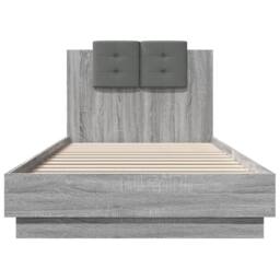 Berkfield Home Bed Frame with LED without Mattress Grey Sonoma 100x200 cm - thumbnail 6