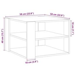 Berkfield Home Coffee Table Artisan Oak 58x58x40 cm Engineered Wood in Brown - Size: 58 x 58 x 40 cm - thumbnail 8