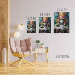 "Artery8 Mad Hatter Wonderland Tea Party Canvas Wall Art Print - Size: W18"" x H24""" - thumbnail 4