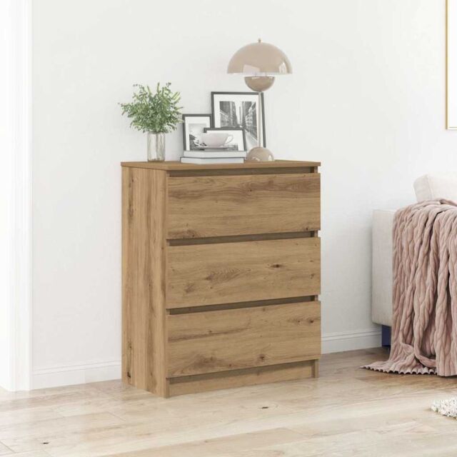 Berkfield Home Sideboard Artisan Oak 60x35x76 cm Engineered Wood in Brown - Size: 60 x 35 x 76 cm - image 1