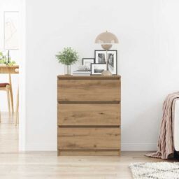 Berkfield Home Sideboard Artisan Oak 60x35x76 cm Engineered Wood in Brown - Size: 60 x 35 x 76 cm - thumbnail 3