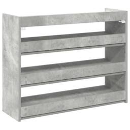Berkfield Home Shoe Rack Concrete Oak 80x25x62 cm Engineered Wood in Grey - Size: 80 x 25 x 62 cm - thumbnail 6