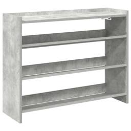 Berkfield Home Shoe Rack Concrete Oak 80x25x62 cm Engineered Wood in Grey - Size: 80 x 25 x 62 cm - thumbnail 3