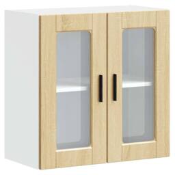 Berkfield Home Kitchen Wall Cabinet with Glass Door Porto Sonoma Oak in Brown - thumbnail 3