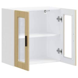 Berkfield Home Kitchen Wall Cabinet with Glass Door Porto Sonoma Oak in Brown - thumbnail 5