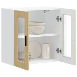 Berkfield Home Kitchen Wall Cabinet with Glass Door Porto Sonoma Oak in Brown - thumbnail 6