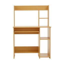 Orsina Stylish Home Office Desk With White Wood Top, Office Writing Table, Home Office Console With Open Back Design in Natural - thumbnail 3