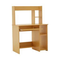 Orsina Stylish Home Office Desk With White Wood Top, Office Writing Table, Home Office Console With Open Back Design in Natural - thumbnail 2