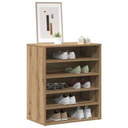 Berkfield Home Shoe Cabinet Artisan Oak 60x35x70 cm Engineered Wood in Brown - Size: 60 x 35 x 70 cm - thumbnail 4