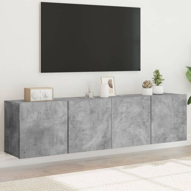 Berkfield Home TV Cabinets Wall-mounted 2 pcs Concrete Grey 80x30x41 cm - Size: 80 x 30 x 41 cm - image 1