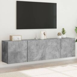 Berkfield Home TV Cabinets Wall-mounted 2 pcs Concrete Grey 80x30x41 cm - Size: 80 x 30 x 41 cm - thumbnail 1
