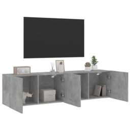 Berkfield Home TV Cabinets Wall-mounted 2 pcs Concrete Grey 80x30x41 cm - Size: 80 x 30 x 41 cm - thumbnail 5