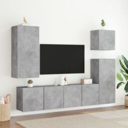 Berkfield Home TV Cabinets Wall-mounted 2 pcs Concrete Grey 80x30x41 cm - Size: 80 x 30 x 41 cm - thumbnail 3