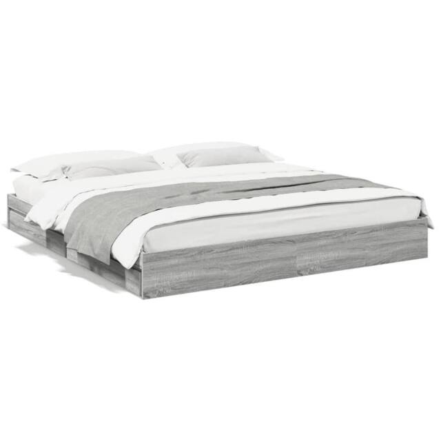 Berkfield Home Bed Frame with Drawers without Mattress Grey Sonoma 200x200 cm - image 1
