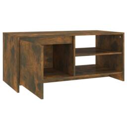 Berkfield Home Modern Coffee Table Smoked Oak 102x50x45 cm Engineered Wood in Brown - Size: 102 x 50 x 45 cm - thumbnail 6
