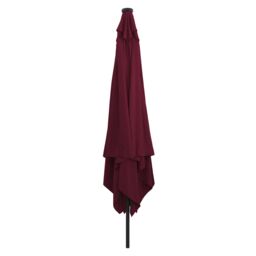 Berkfield Home Square Garden Parasol with LED Lights 295x245 cm Bordeaux Red - thumbnail 2