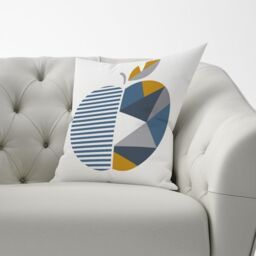 Warren Reed - Designer Geometric Apple Cushions in White - Size: 60 cm x 60 cm - thumbnail 3