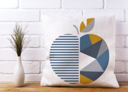 Warren Reed - Designer Geometric Apple Cushions in White - Size: 60 cm x 60 cm - thumbnail 2