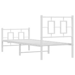 Berkfield Home Metal Bed Frame without Mattress with Footboard White 80x200cm - Size: 80x200 cm - thumbnail 7