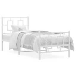 Berkfield Home Metal Bed Frame without Mattress with Footboard White 80x200cm - Size: 80x200 cm - thumbnail 3