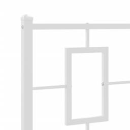Berkfield Home Metal Bed Frame without Mattress with Footboard White 80x200cm - Size: 80x200 cm - thumbnail 8